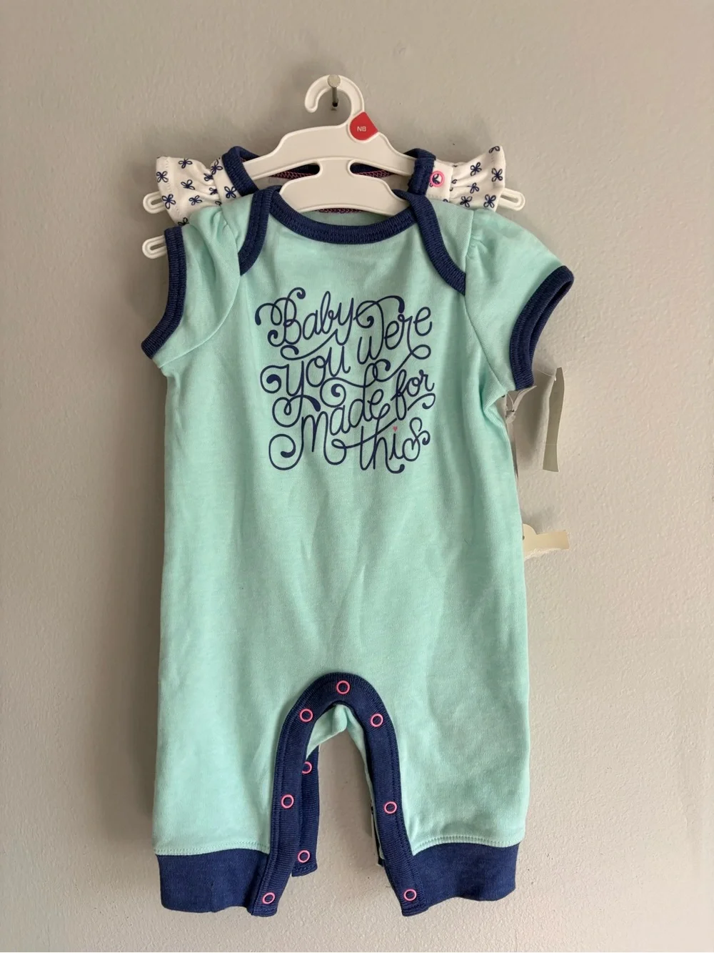 Baby You Were Made For This Mint Romper Set NWT Newborn - Target brand